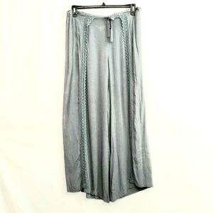 Vanilla Star Ruffled Split Leg Pants Grey